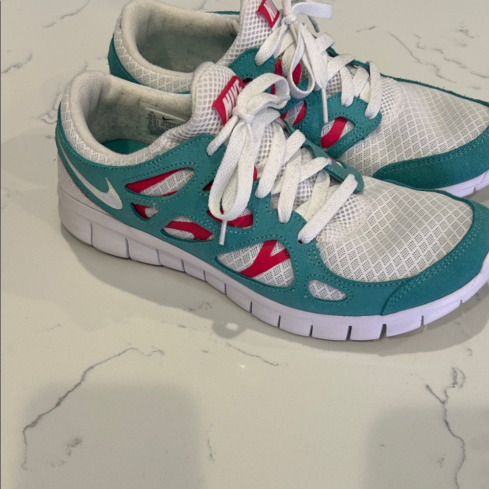 Nike Teal and White Running Shoes